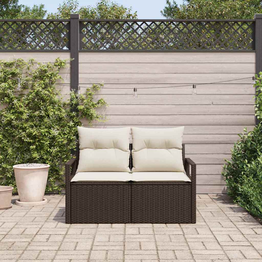 Gartensofa Braun 120 x 62 x 69cm Poly-Rattan